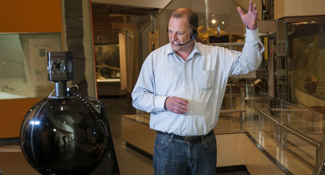 Robots under remote control orders from the classroom