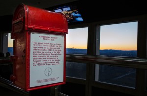 Looking for friends in high places in Canberra - the Post box at Telstra tower.