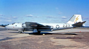 R.A.A.F. General Electric "Canberra" bomber at Richmond, NSW, Australia