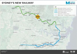 Sydney Metro - updated alignment map - December 2015