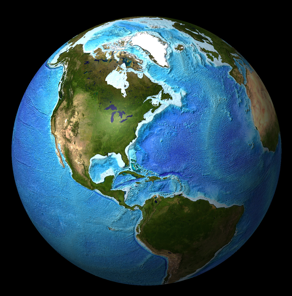Global Bathymetry DEM With Satellite Landmass (Version 2, Globe)